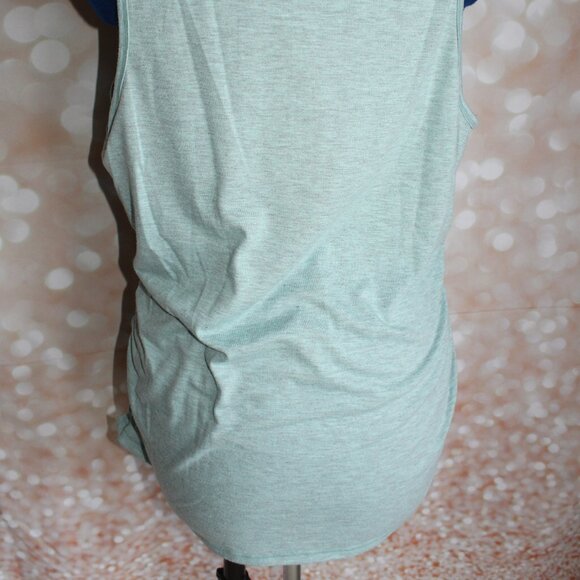Athletic Works Women's Green Sleeveless Scoop-Neck Ruched Sides T-Shirt Size L - Picture 5 of 7